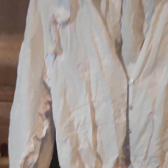 Zara White Ruffled Bib Collar Blouse - Picture 3 of 5